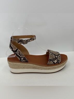 Lucky Brand Jeneka ankle strap snake sandals shoe platform wedge women 8 38.5